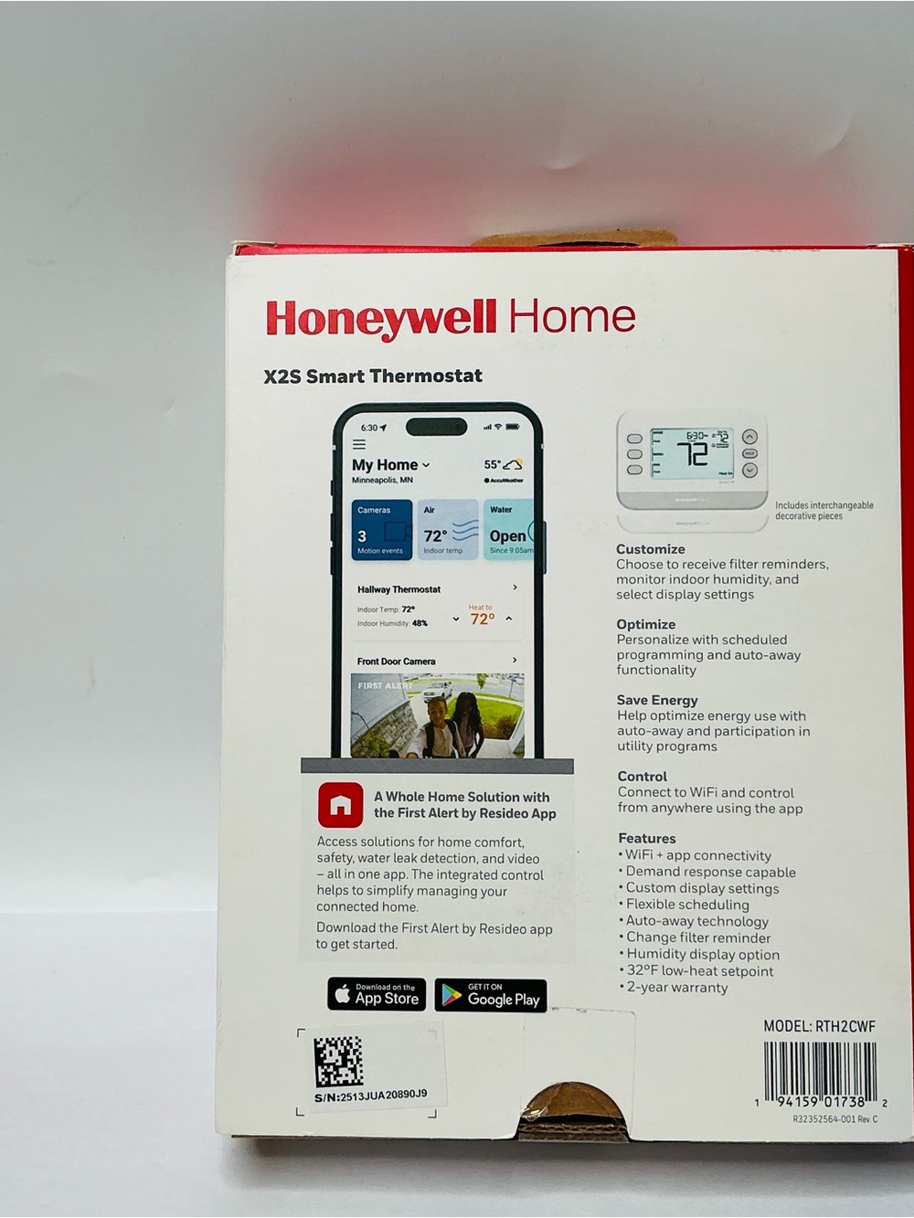 Honeywell Home X2S Smart Thermostat, Conventional/Heat Pump, Wi-Fi Thermostat - Picture 4 of 10